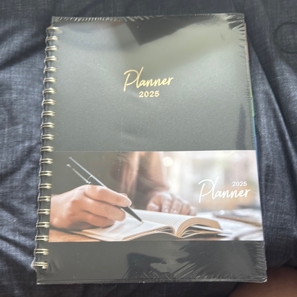 Black 2025 Planner with Gold Accents